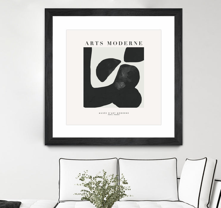 \"Art Moderne\" Matted and Framed Black 30x30 Wall Art