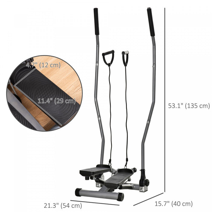 Soozier Twist Stair Stepper Machine With Rocking Handlebars, Silver