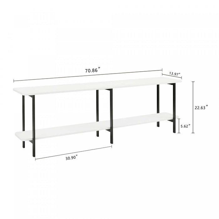 Celine Contemporary Modern 71\" Console Table in White (2-Shelf) 