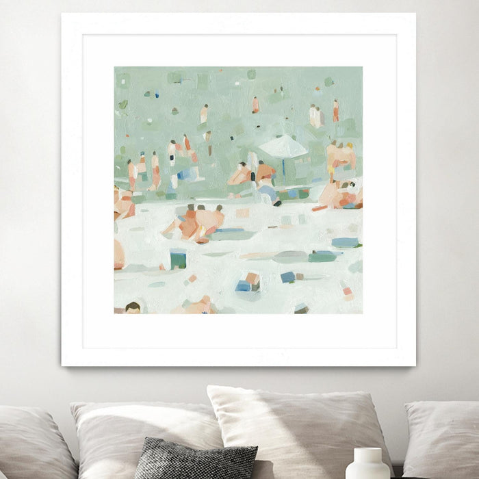 \"Summer Confetti I\" Matted and Framed White 30x30 Wall Art