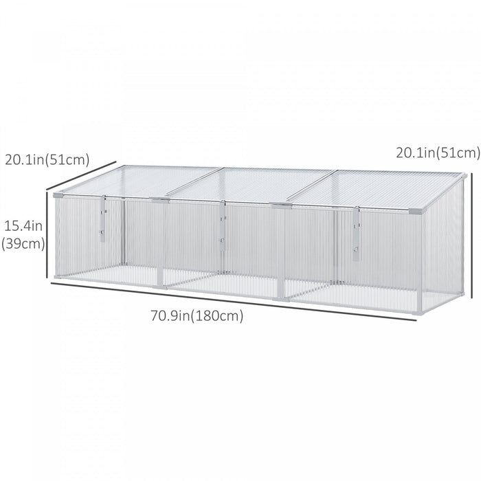 Outsunny Aluminium Cold Frame Garden Portable Greenhouse With Openable Top For Indoor, Outdoor, Flow