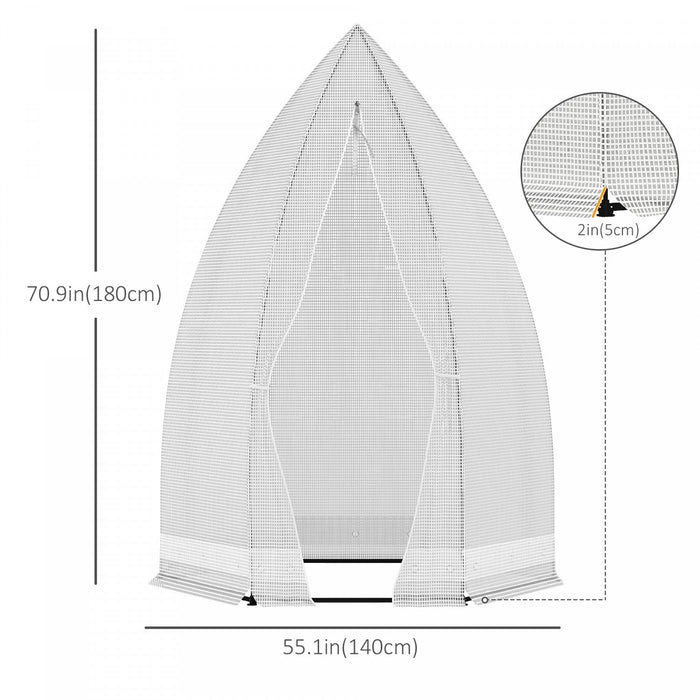 Outsunny 55\" X 55\" X 71\" Greenhouse Portable Hot House For Plants With Zippered Door For Outdoor, Ga