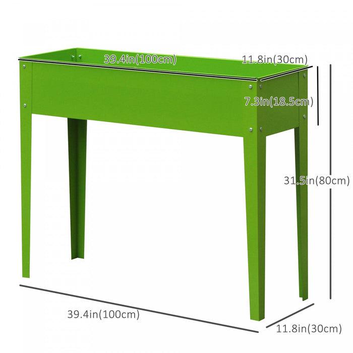 Outsunny 39\" X 12\" X 34\" Raised Garden Bed Raised Garden Flower Bed Plant Kit Vegetable Herb Box Wit