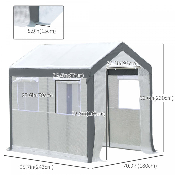 Outsunny 8' X 6' X 7.5' Heavy-duty Walk-in Greenhouse Outdoor Vegetable Plants Growing Warm House Se