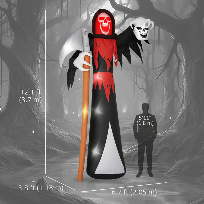 Outsunny 12 Ft Halloween Inflatable Grim Reaper, Blow Up Outdoor Decoration