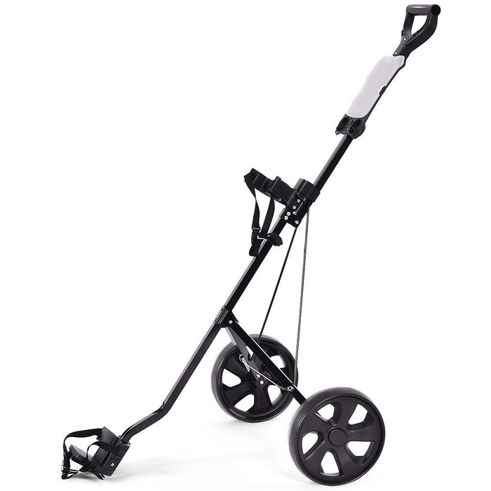 Costway Folding 2 Wheel Push Pull Golf Club Cart Trolley Swivel Scoreboard Lightweight