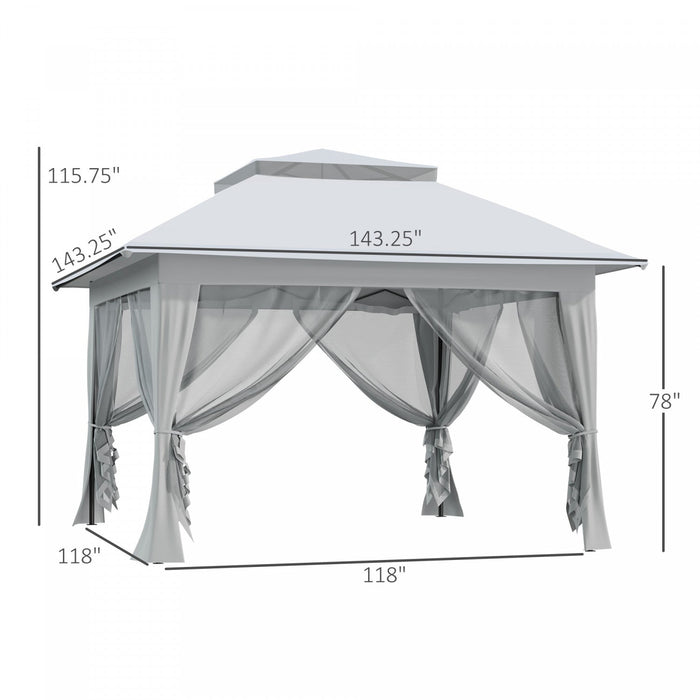 Outsunny 12' X 12' Pop-up Tent Gazebo Instant Canopy W/ Roller Bag