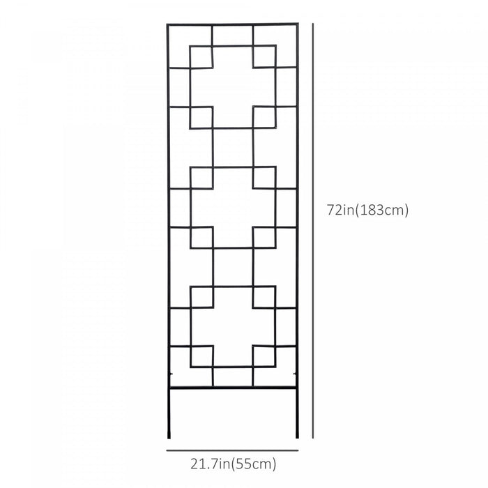Outsunny 72\" Garden Trellis Pack Of 2, For Roses, Vine, Cucumber, Clematis