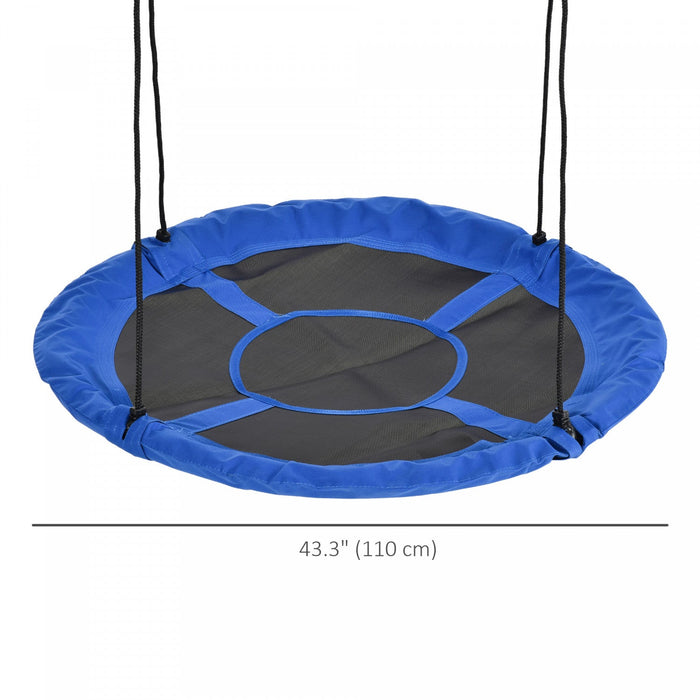 Outsunny 43.25\" Saucer Swing Giant Hanging Tree Swing, Nest Web Rope Seat, Adjustable Hanging Ropes 