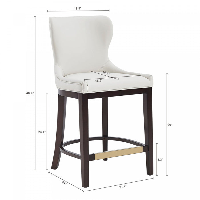 Blair Modern Wood Upholstered Counter Stool in White 