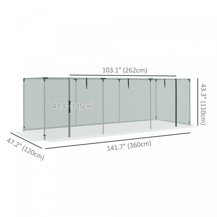 Outsunny 12' X 4' Plant Protection Tent Crop Cage With Door, Green