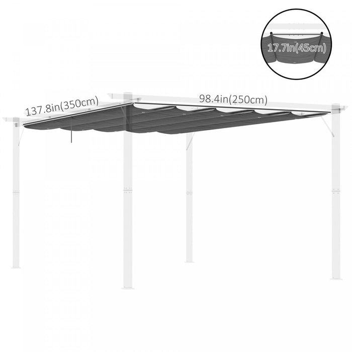 Outsunny Retractable Replacement Pergola Canopy For 10' X 13' Pergola, Pergola Cover Replacement, Da
