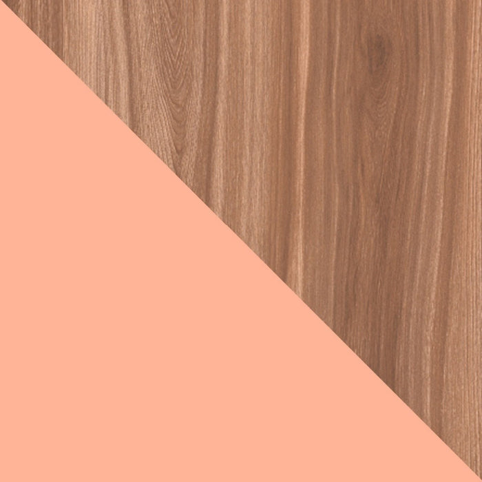 Manhattan Comfort Beekman Low 4-Shelf Accent Cabinet - Brown & Pink Accent Cabinet