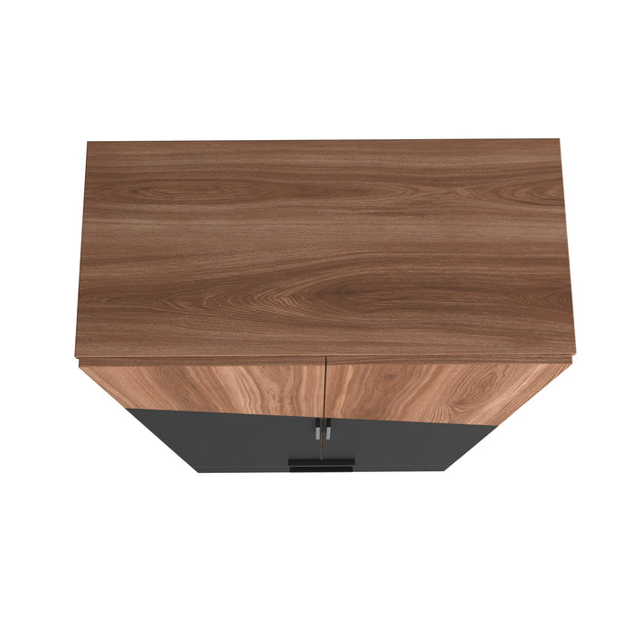 Manhattan Comfort Beekman 6-Shelf Accent Cabinet - Brown & Black