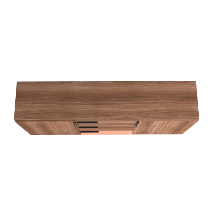 Manhattan Comfort Beekman 62.99” Sideboard with 4 Shelves - Brown & Pink