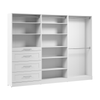 Bestar Florence 107\" Modular Walk-In Closet System with Rods, Shelves and Drawers Shaker Style - White