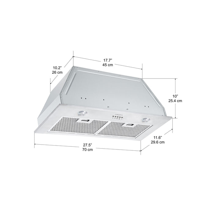 Ancona B328D 28\" Built-In Ducted Range Hood - AN-1320 