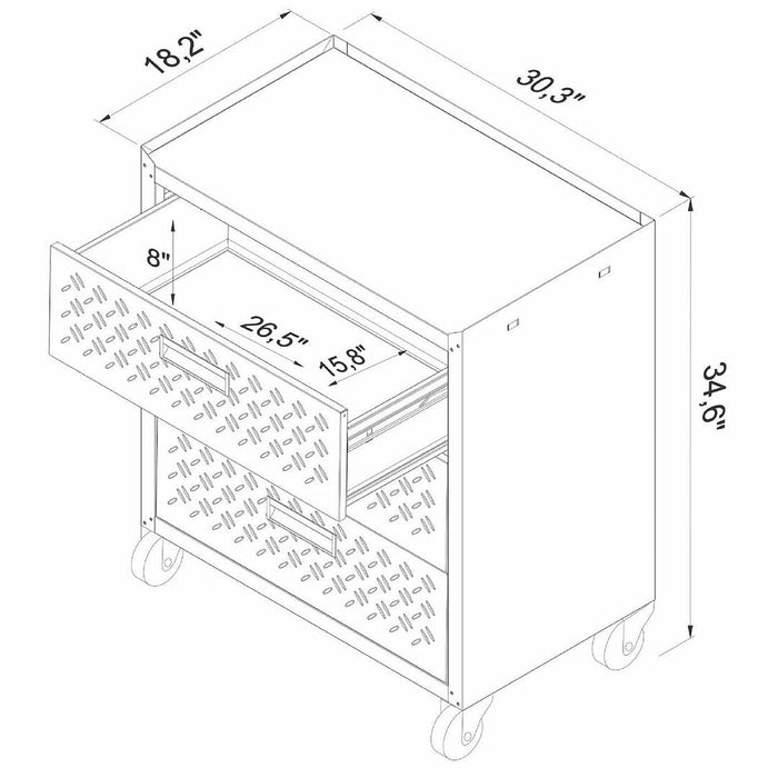 Fortress 31.5\" Mobile Garage Chest with Drawers 