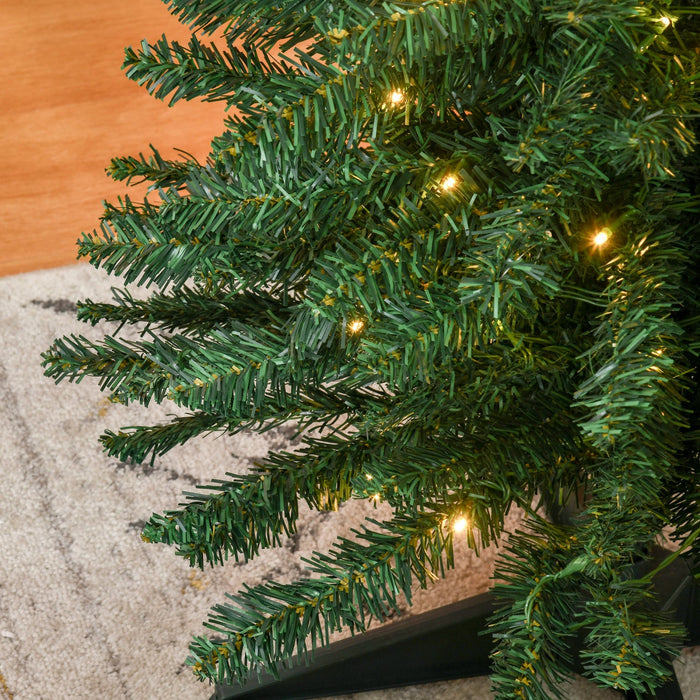 Homcom 7' Prelit Artificial Christmas Tree With Warm White Led Lights