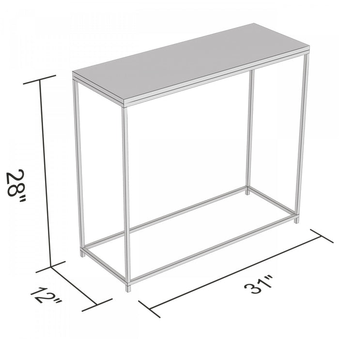 31” Modern Console Table - Marble With Black Metal 