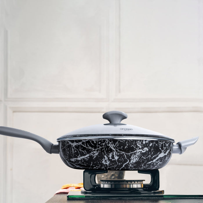 Arimi Italian Diamond Marble Set 3-piece - Saute Pan 11 Inch - Crepe Pan 9.8 Inch 