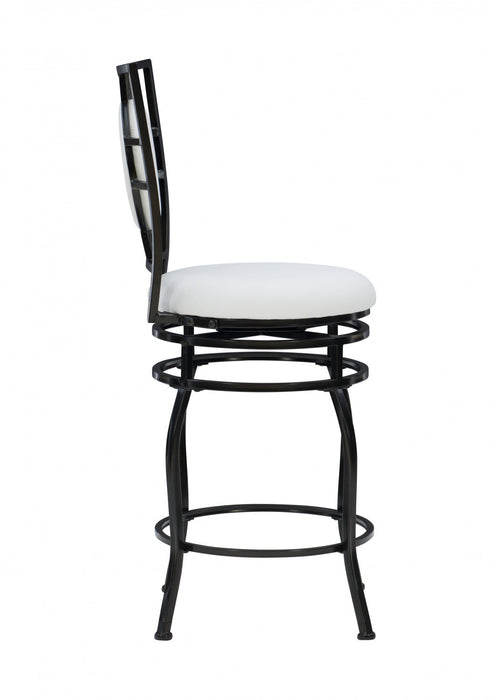 Townsend Faux Leather Adjustable Leg Bar Stool - Black