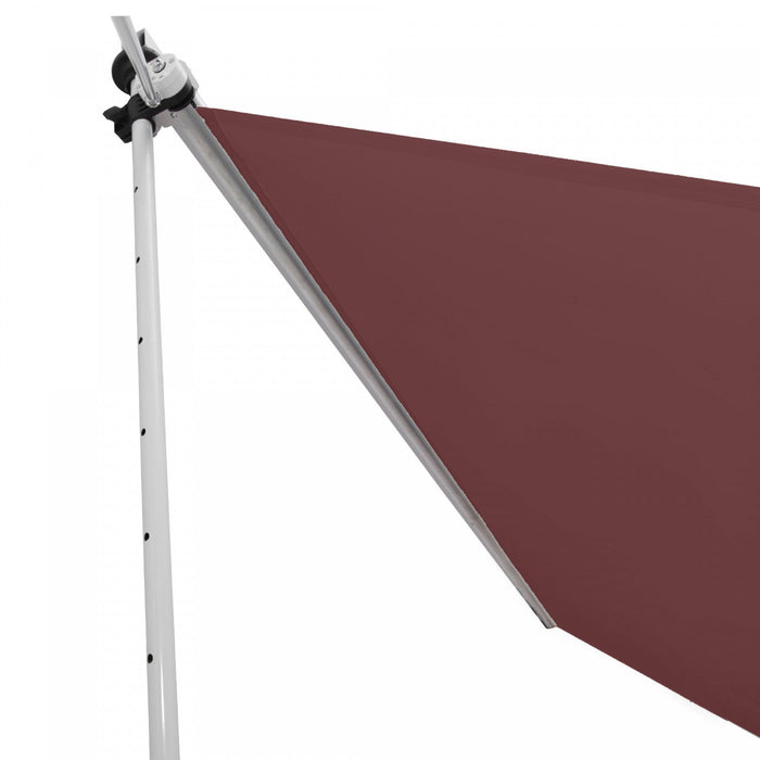 Outsunny 10x5ft Manual Retractable Awning, Patio Sun Shade Canopy Shelter With 5.6-9.2ft Support Pol