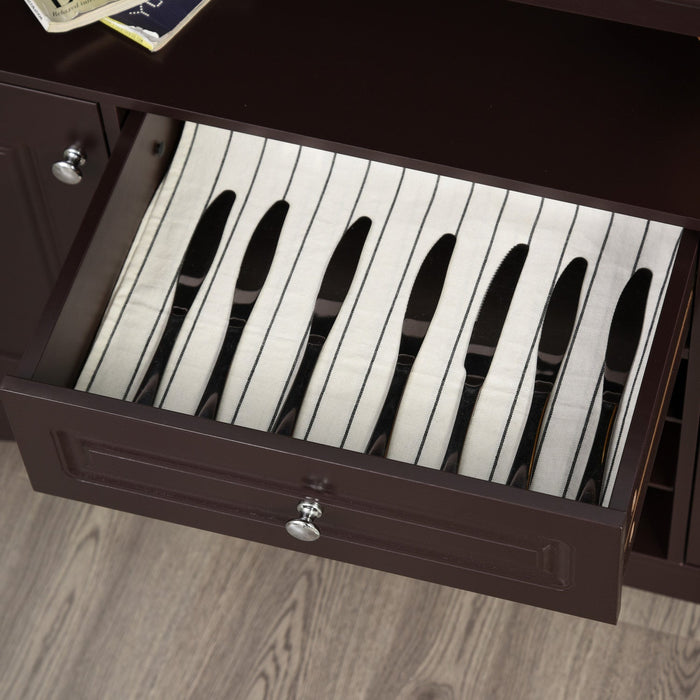 HOMCOM Sideboard Buffet Credenza Storage Cabinet with Drawer Wine Rack
