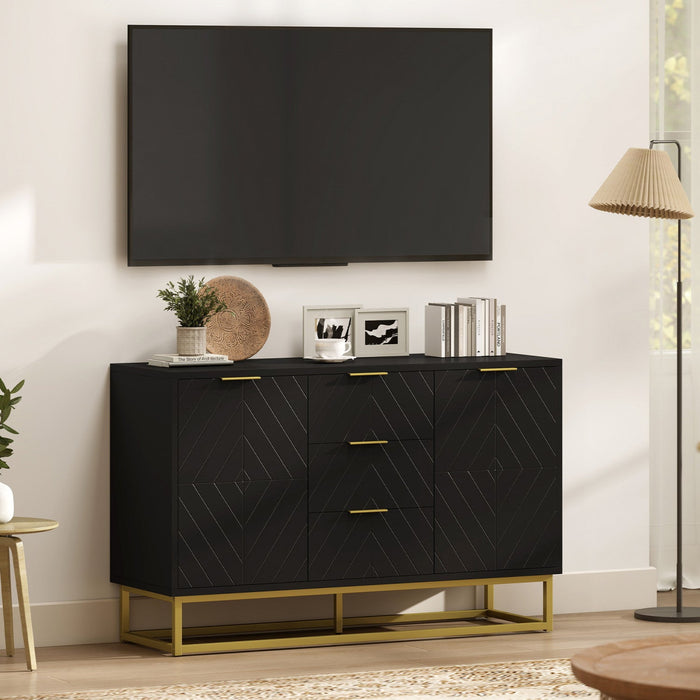 HOMCOM 3-Door Storage Cabinet Sideboard for Dining Room, Living Room