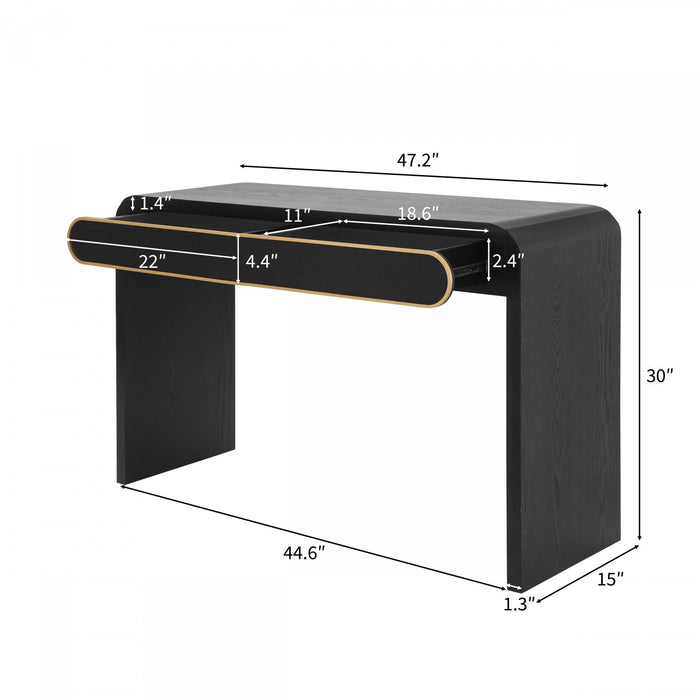 Olivia 47.2\" Wooden Sofa Table with Drawers - Black 