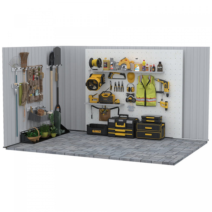 Outsunny 6.5ft X 3.5ft Metal Garden Shed, Large Outdoor Shed Storage Building With Double Sliding Do