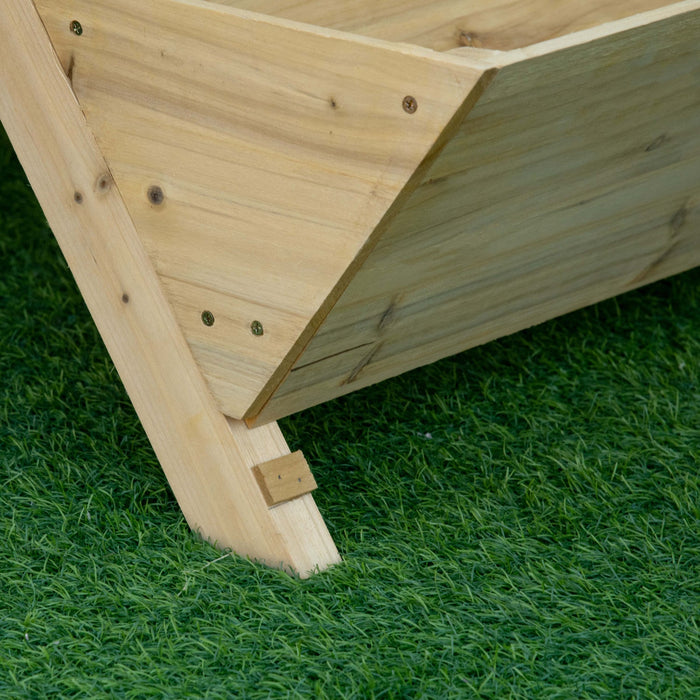 Outsunny Raised Garden Bed Wood, Freestanding Planter Stand With 5 Planting Boxes And 4 Hooks, Good 