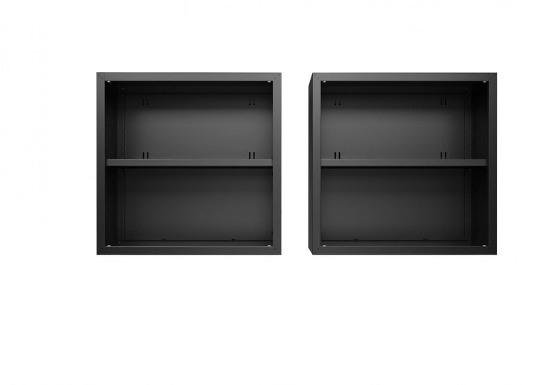 Fortress Modern 30\" Floating Garage Cabinet in Charcoal Gray - Set of 2 Garage Storage 