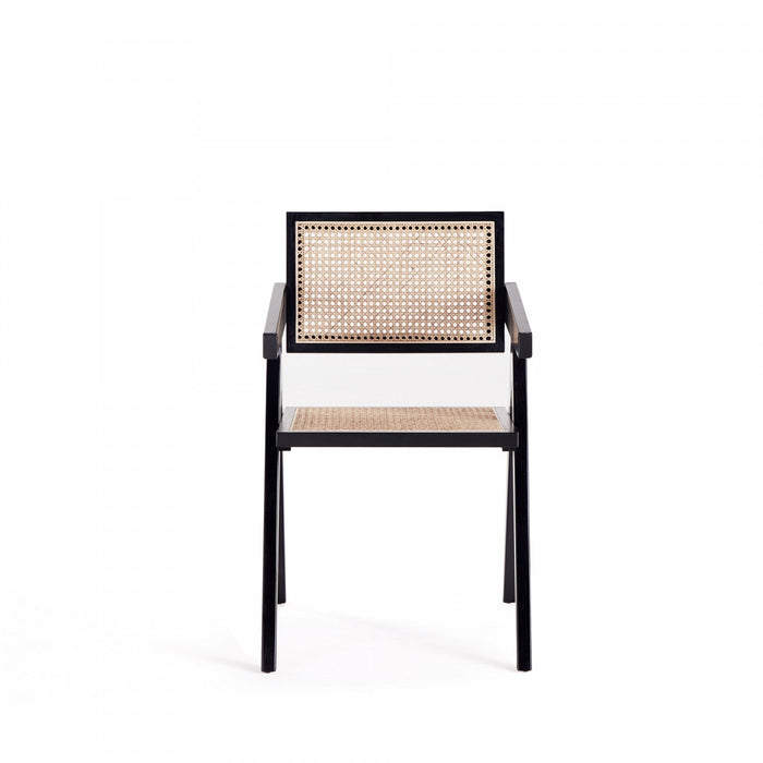 Hamlet Industry Chic Wood Armchair in Black and Natural - Set of 2 Dining Chair 