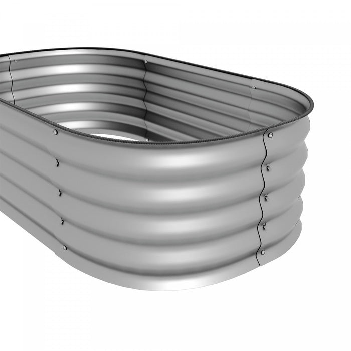Outsunny 3.4' X 2' X 1' Galvanized Raised Garden Bed Kit, Metal Elevated Planter Box With Safety Edg