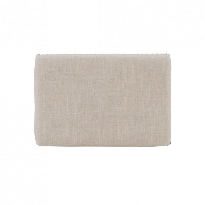 Claridge Linen-Look Fabric Backless Counter-Height Stool - Dark Walnut