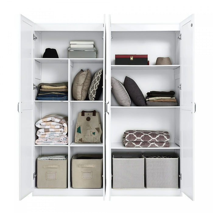 Hopkins Modern 2-Piece Wardrobe Closet in White Armoire 