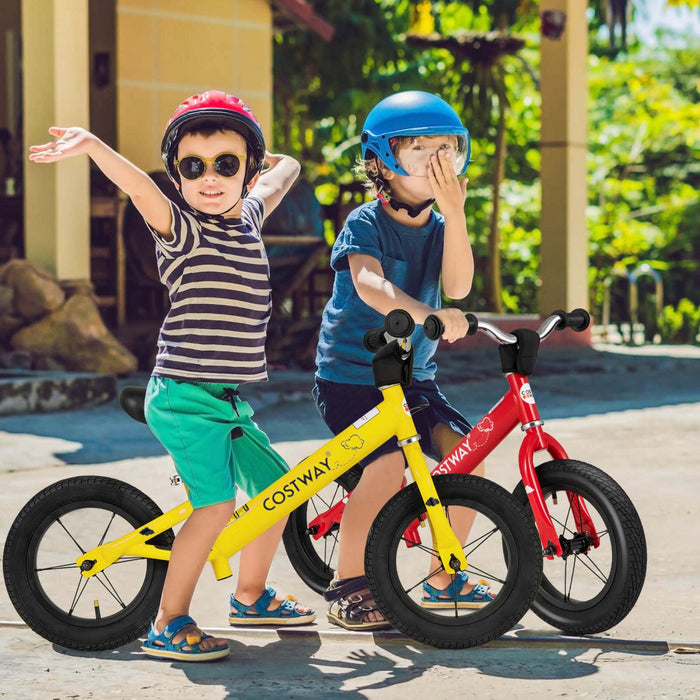 Costway 12 Inch Toddler Balance Bike No Pedal Training Bicycle With Inflatable Rubber Tires Yellow
