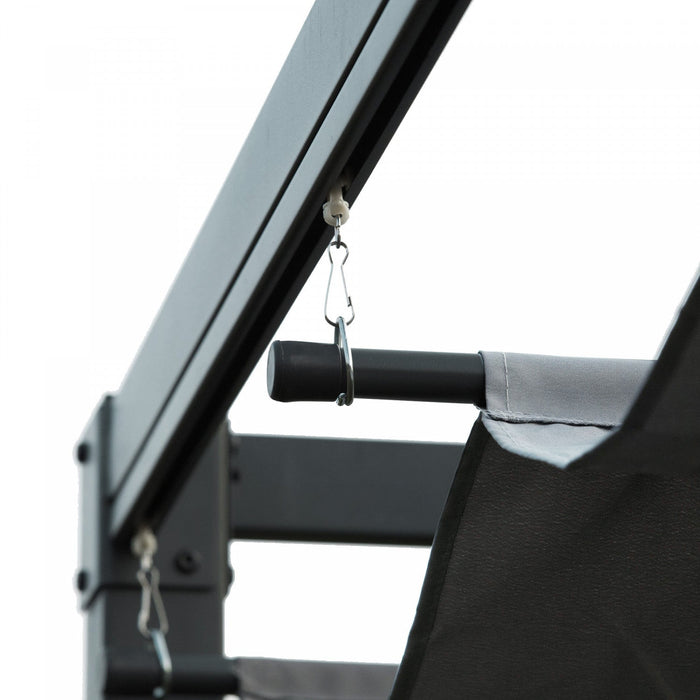 Outsunny 13' X 10' Patio Pergola With Retractable Canopy, Dark Grey