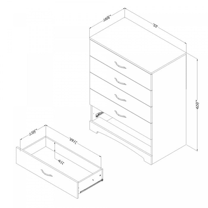 Step One 5-drawer Chest - Pure White 