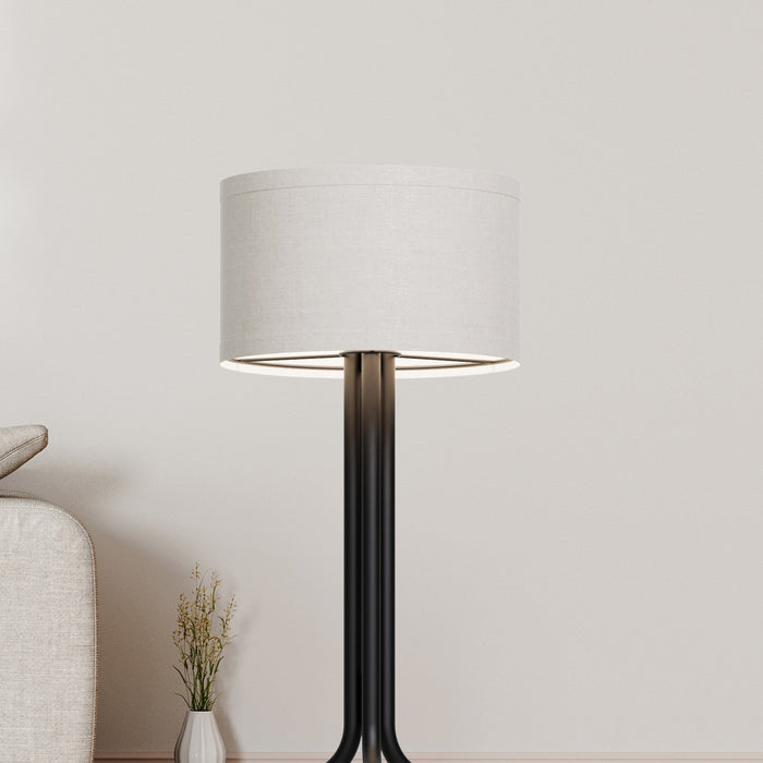20\" Black Table Lamp with Cylindrical Shade 