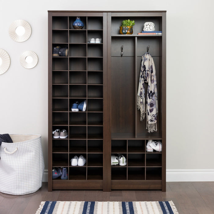 Thirty-Six Pair Shoe Storage Rack - Espresso