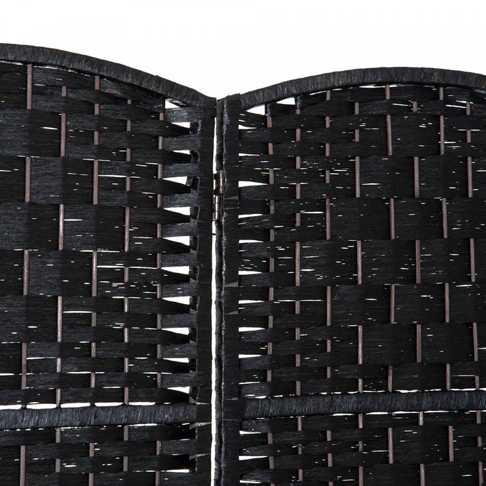 Homcom Double Hinged Woven Wicker Room Divider And Privacy Screens