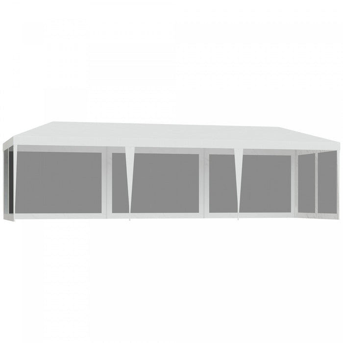 Outsunny 10 X 28ft Portable Party Tent, Gazebo Wedding Party Tent For Garden Dining And Outdoor With