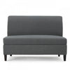Haley Fabric Armless Loveseat With Hidden Storage And Wood Legs - Charcoal 