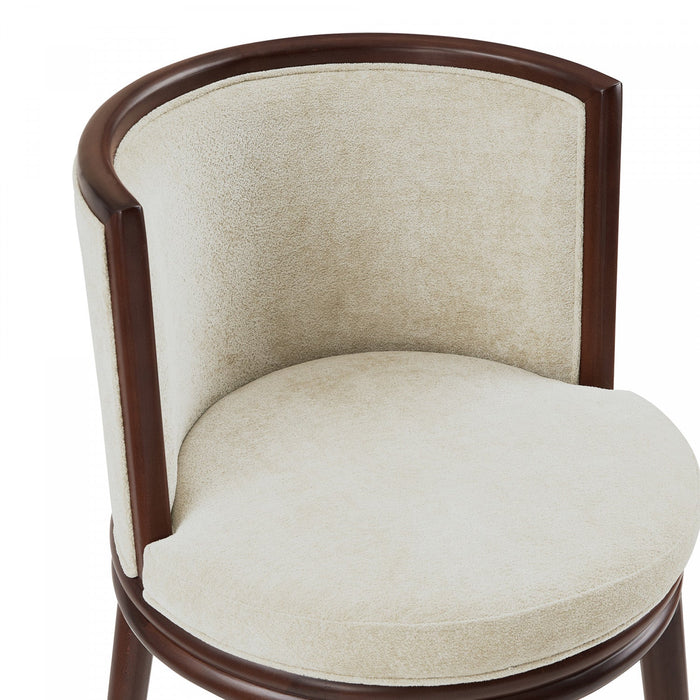 Evalyn Modern Wood Upholstered Counter Stool in Cream 