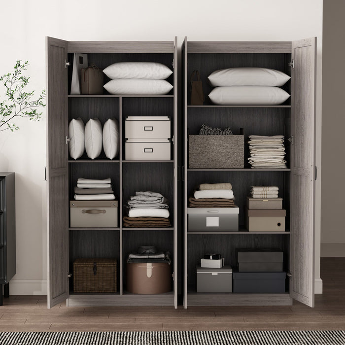 Cornelia Modern 2-Piece Wardrobe Closet in Gray Armoire 