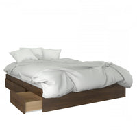 Nordika Queen Storage Platform Bed - Walnut