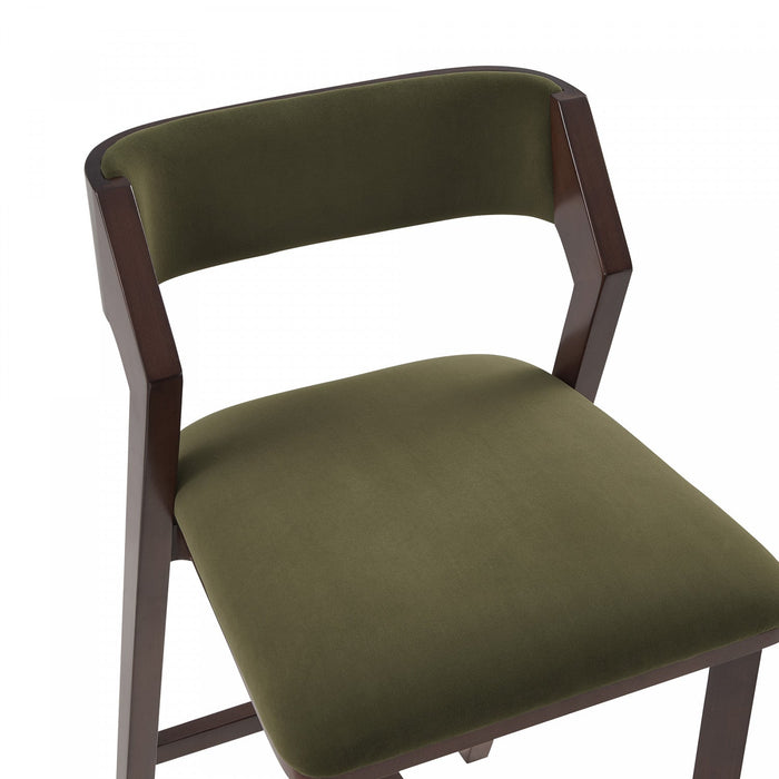 Patricia Modern Wood Upholstered Barstool in Turtle Green Bar Stool 