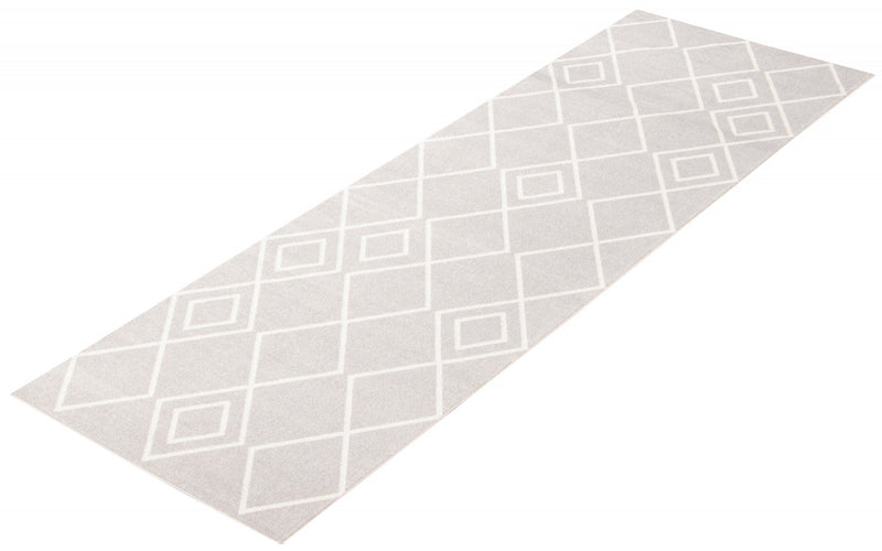Kenza Grey Machine Washable Area Rug - 2'6\" x 8'0\"